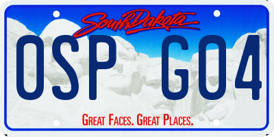 SD license plate 0SPG04