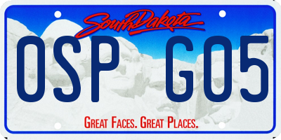 SD license plate 0SPG05