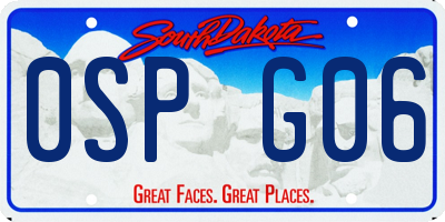 SD license plate 0SPG06