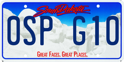 SD license plate 0SPG10