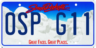 SD license plate 0SPG11