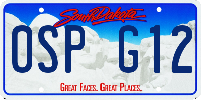SD license plate 0SPG12