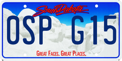 SD license plate 0SPG15