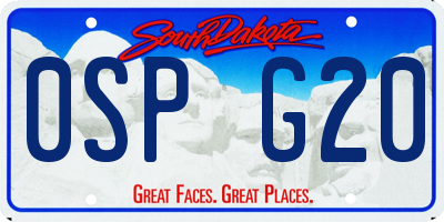 SD license plate 0SPG20