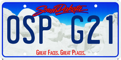 SD license plate 0SPG21