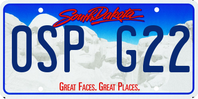 SD license plate 0SPG22