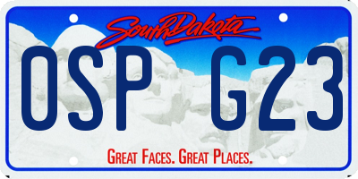 SD license plate 0SPG23