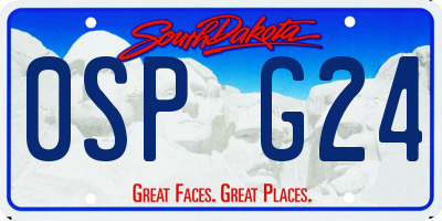 SD license plate 0SPG24