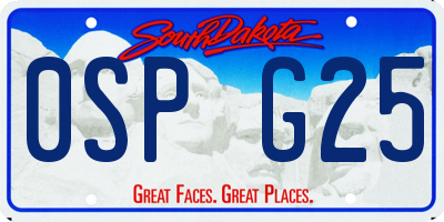 SD license plate 0SPG25