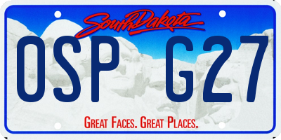 SD license plate 0SPG27