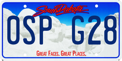 SD license plate 0SPG28
