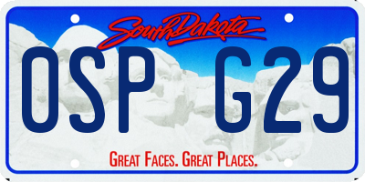 SD license plate 0SPG29