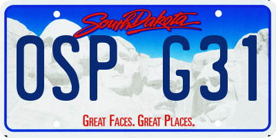 SD license plate 0SPG31