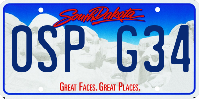 SD license plate 0SPG34