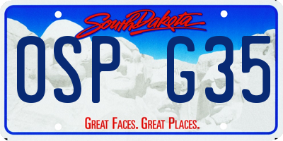 SD license plate 0SPG35