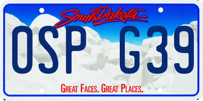 SD license plate 0SPG39