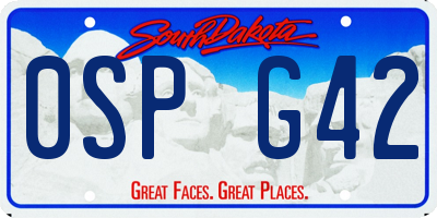 SD license plate 0SPG42