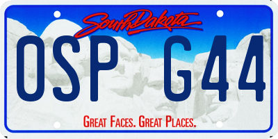 SD license plate 0SPG44