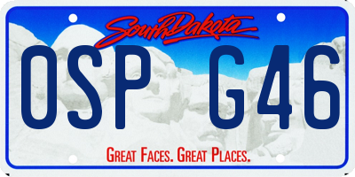 SD license plate 0SPG46