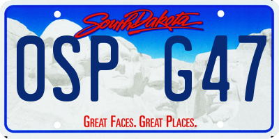 SD license plate 0SPG47