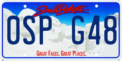 SD license plate 0SPG48
