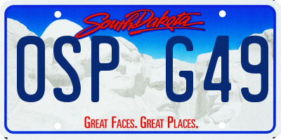 SD license plate 0SPG49
