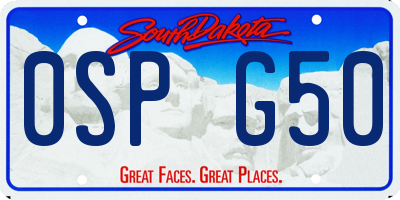 SD license plate 0SPG50