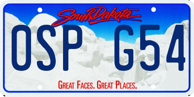 SD license plate 0SPG54
