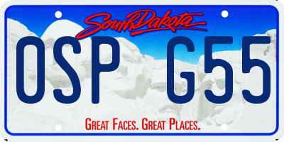 SD license plate 0SPG55