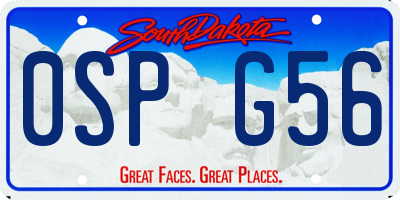 SD license plate 0SPG56