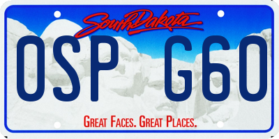 SD license plate 0SPG60