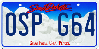 SD license plate 0SPG64