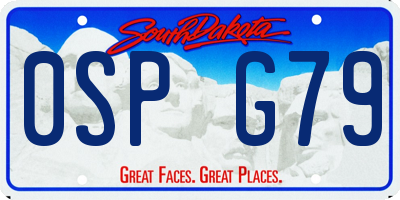 SD license plate 0SPG79