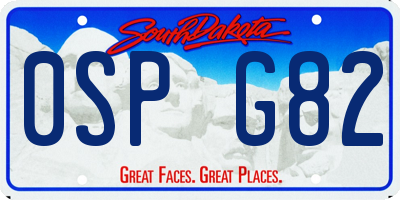 SD license plate 0SPG82