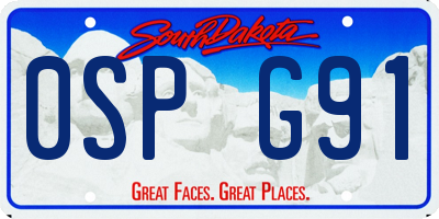 SD license plate 0SPG91