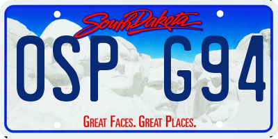 SD license plate 0SPG94