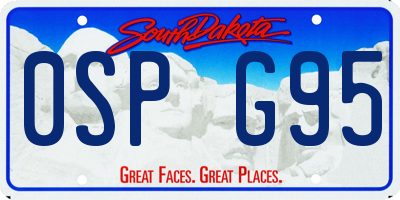 SD license plate 0SPG95