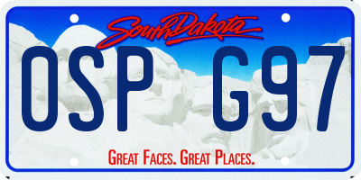 SD license plate 0SPG97