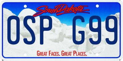 SD license plate 0SPG99