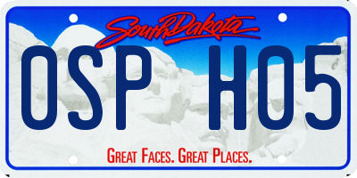 SD license plate 0SPH05