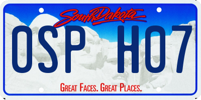 SD license plate 0SPH07