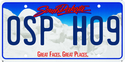 SD license plate 0SPH09