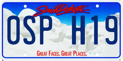 SD license plate 0SPH19