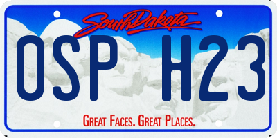 SD license plate 0SPH23