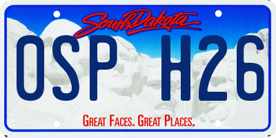 SD license plate 0SPH26