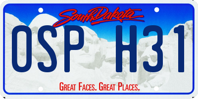 SD license plate 0SPH31