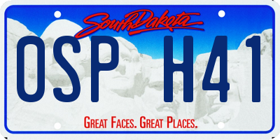 SD license plate 0SPH41