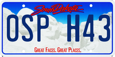 SD license plate 0SPH43