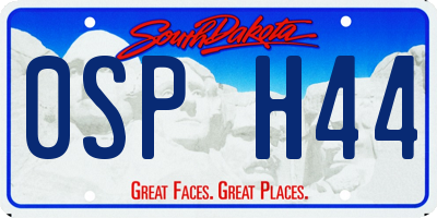 SD license plate 0SPH44