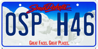 SD license plate 0SPH46
